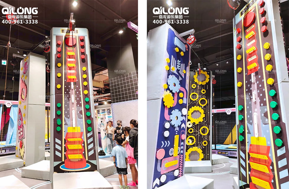 Customized climbing walls for indoor play areas